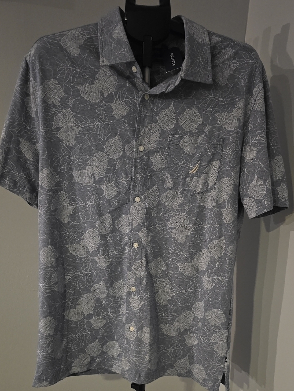 Nautica Printed Harbor Shirt In The Ensign Blue Size L